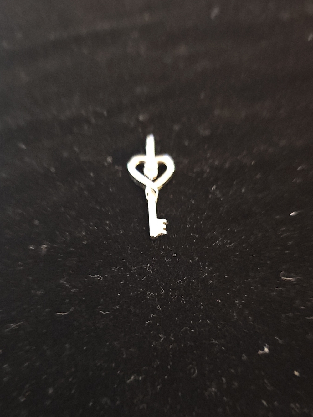 Unbranded Heart Key Pendant Womens OS Silver Diamond Accent 925 Sterling Silver